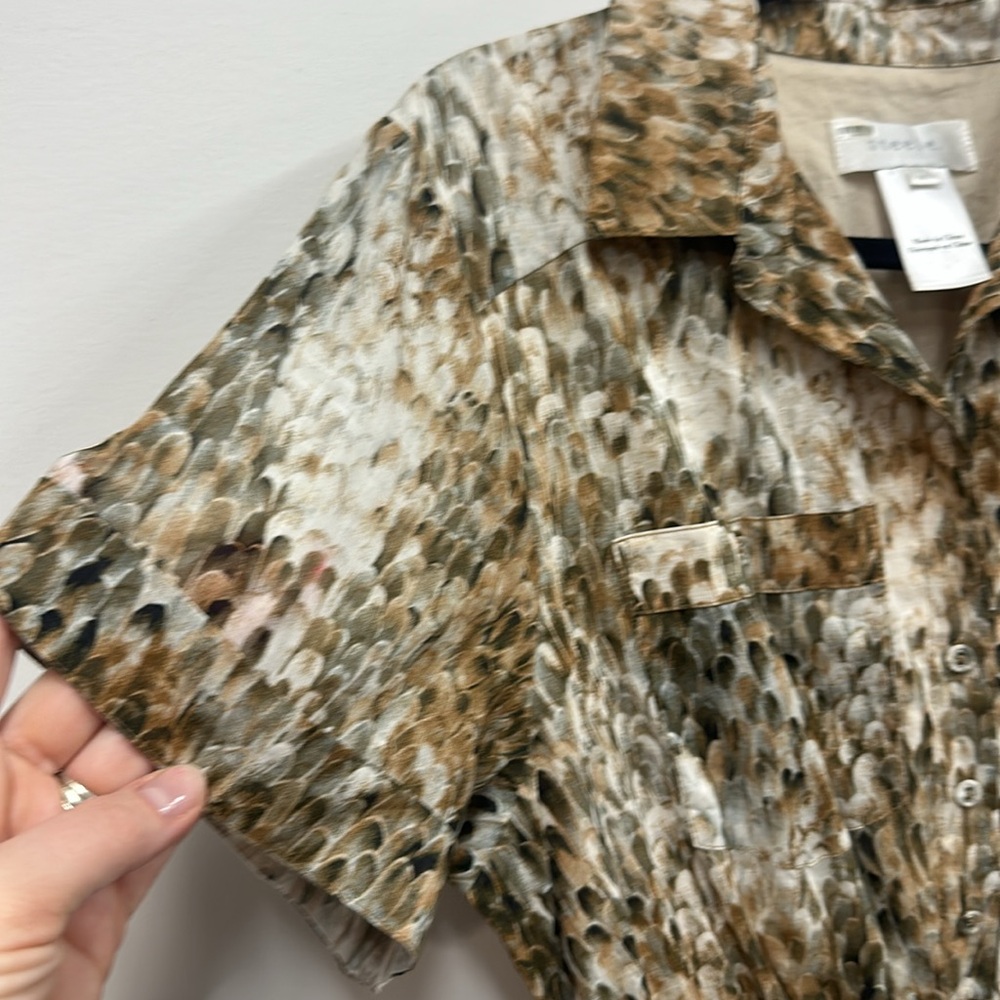 Steele brown cotton shirt dress ruffle M - Picture 3 of 7